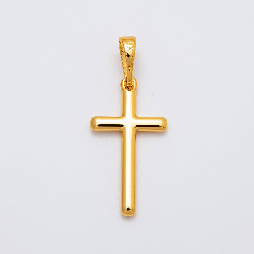 24K Gold Filled Religious Latin Cross Minimalist Christian Pendant | I095