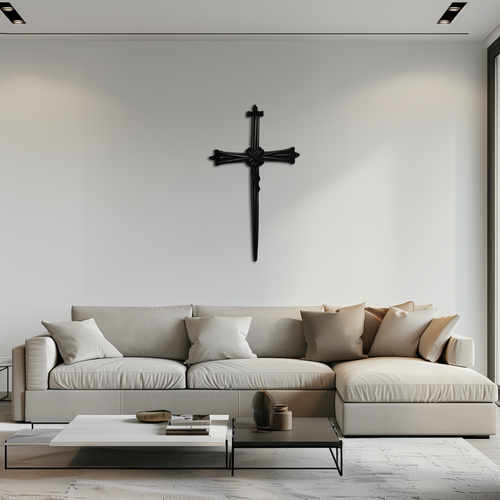  Christian barbed wire cross metal wall art bold faith home decor