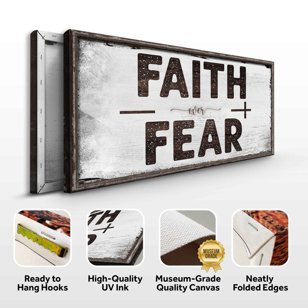 Faith Over Fear Motivational Sign