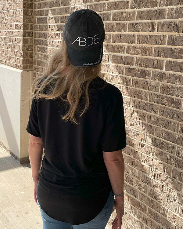 ABIDE (Sit - Dwell - Remain) - Black Bamboo Tee