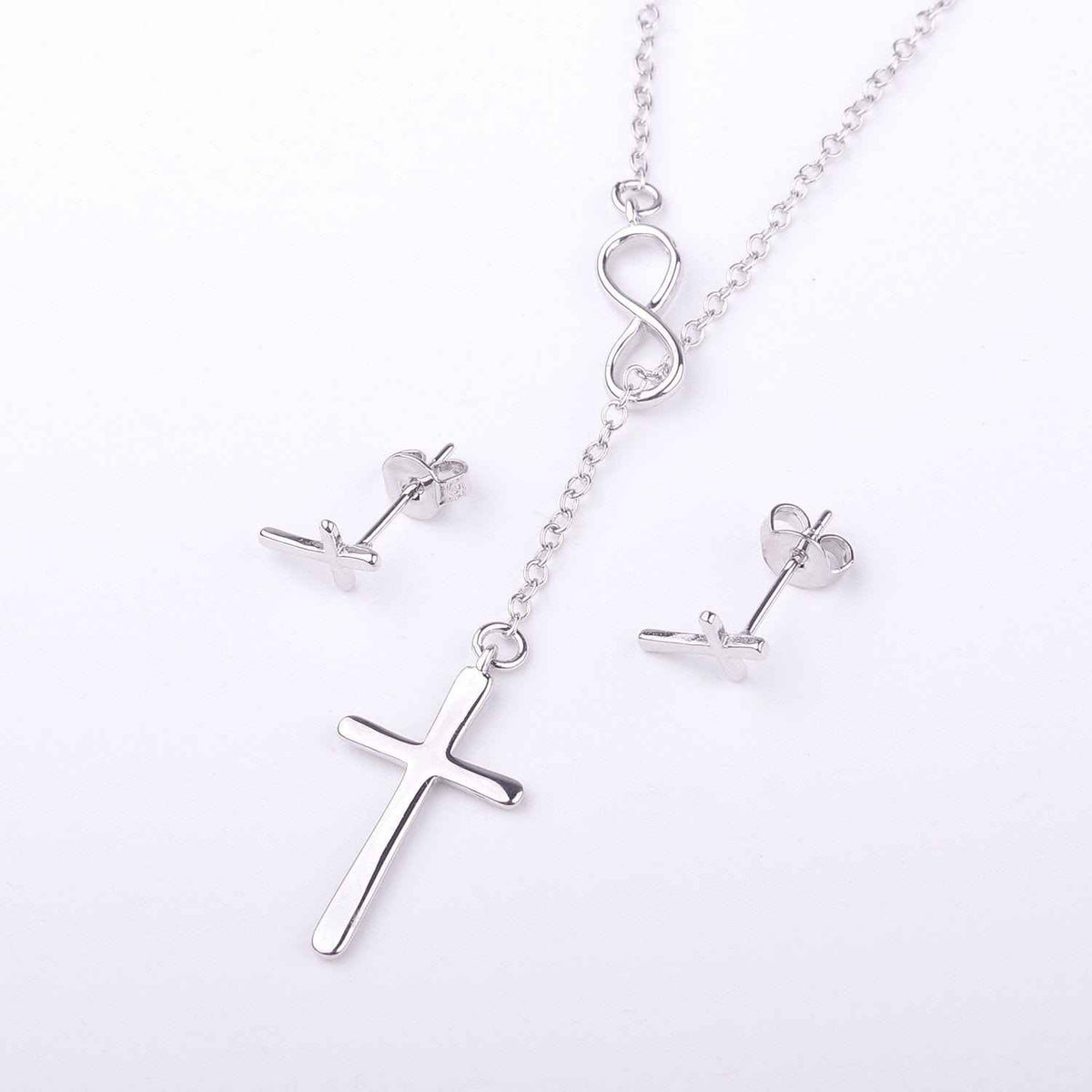 Christmas Gift for Christian  Cross earring and Necklace Set Jewelry Set