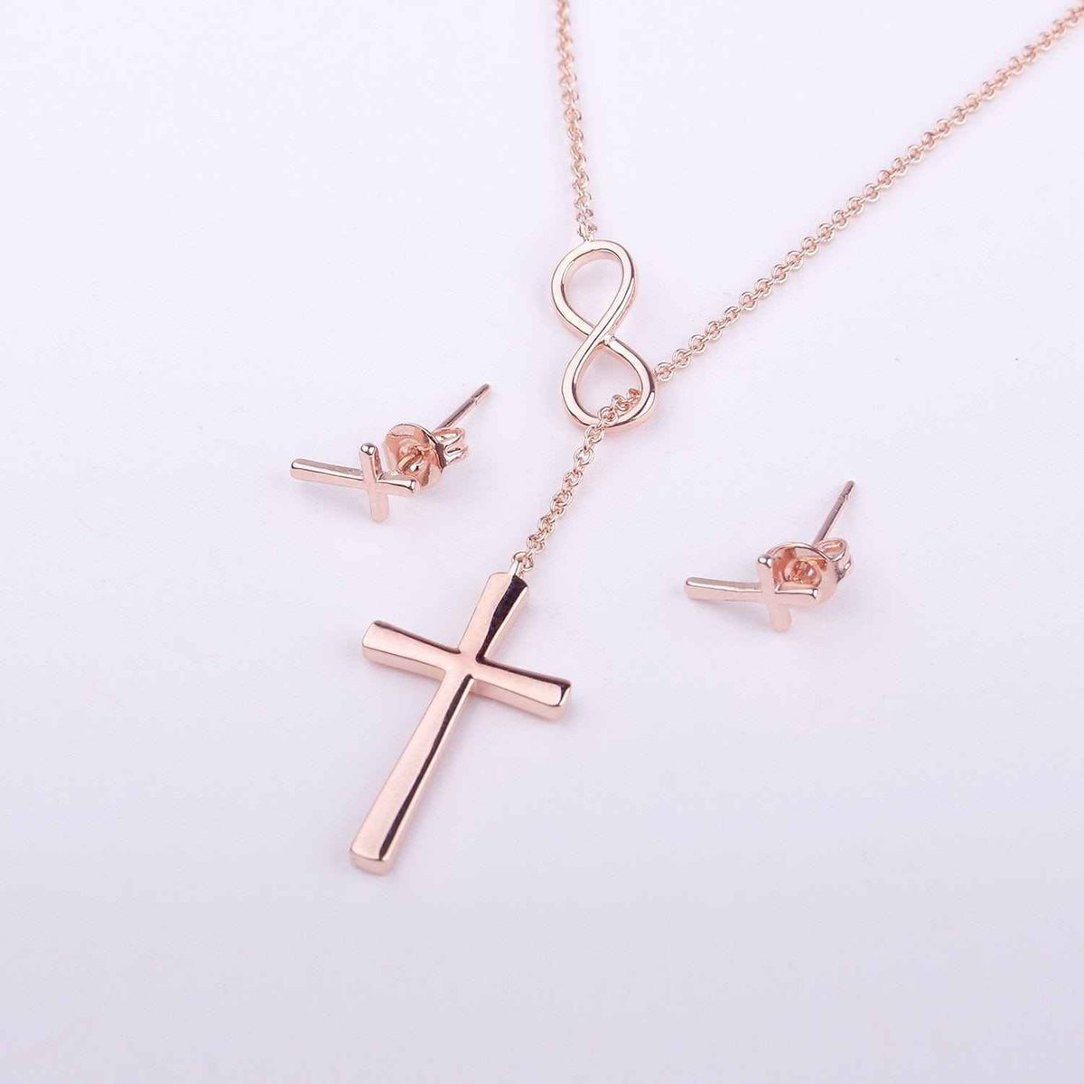 Christmas Gift for Christian  Cross earring and Necklace Set Jewelry Set