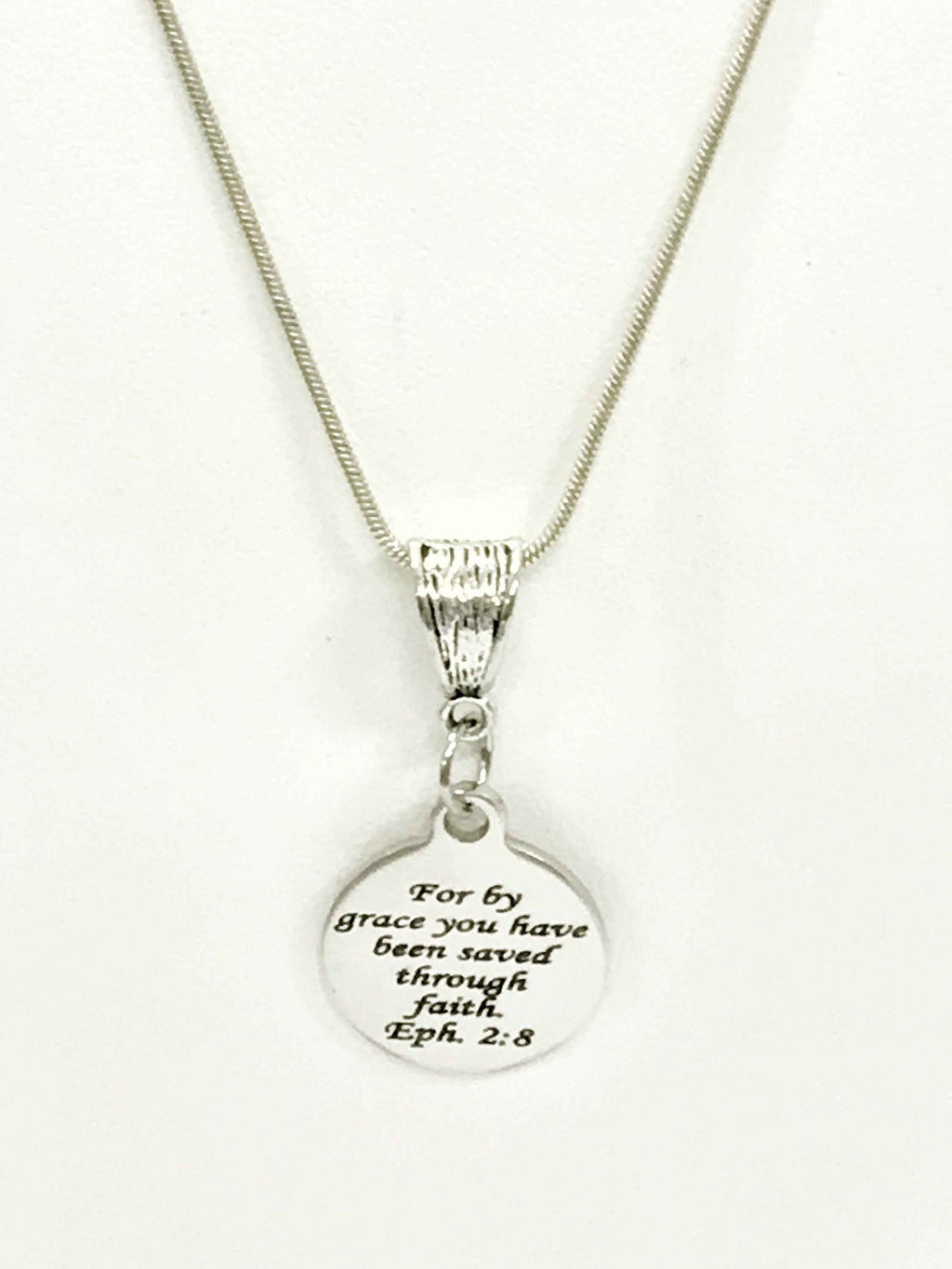 Christian Jewelry, Christian Gift, Christian Necklace, Saved By Grace Through Faith Necklace, Eph 2 8 Scripture Jewelry, Bible Verse Jewelry