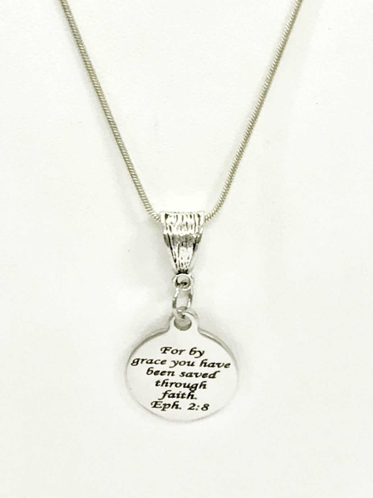 Christian Jewelry, Christian Gift, Christian Necklace, Saved By Grace Through Faith Necklace, Eph 2 8 Scripture Jewelry, Bible Verse Jewelry